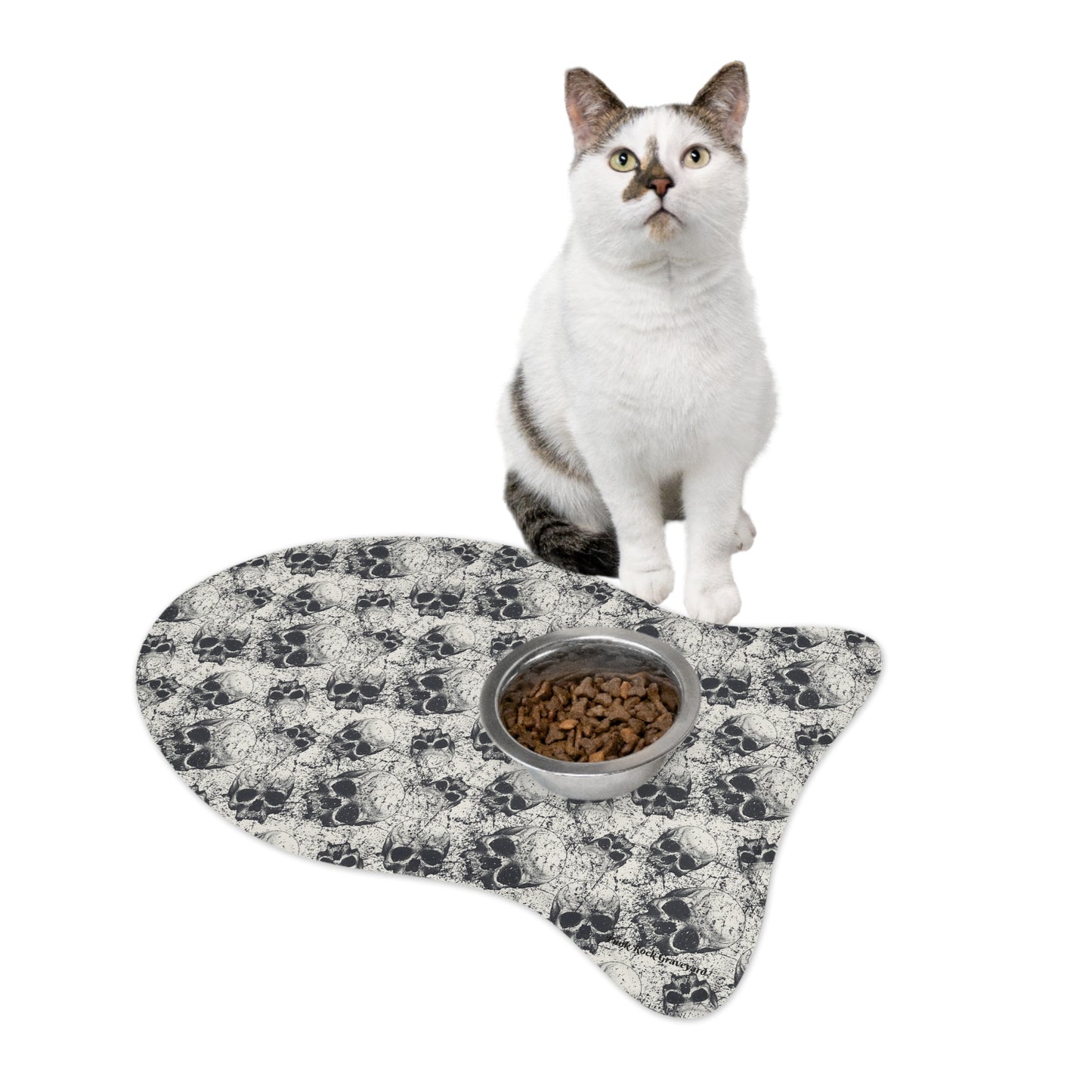Skull Cat Food Mat