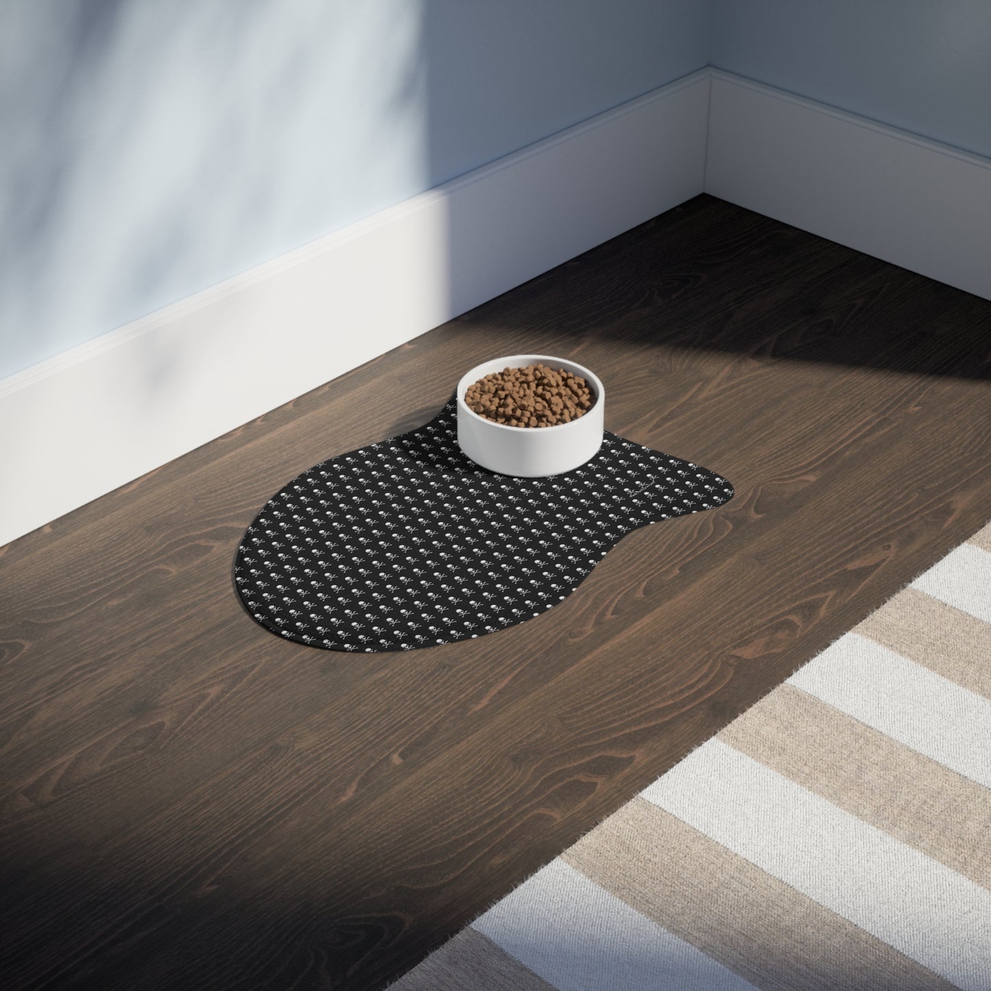 Skull & Crossbones Cat Food Mat