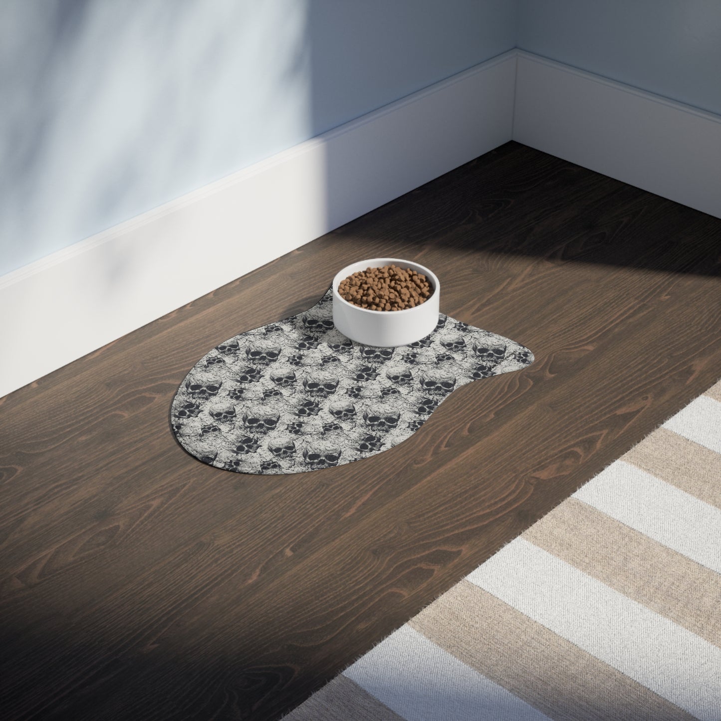 Skull Cat Food Mat