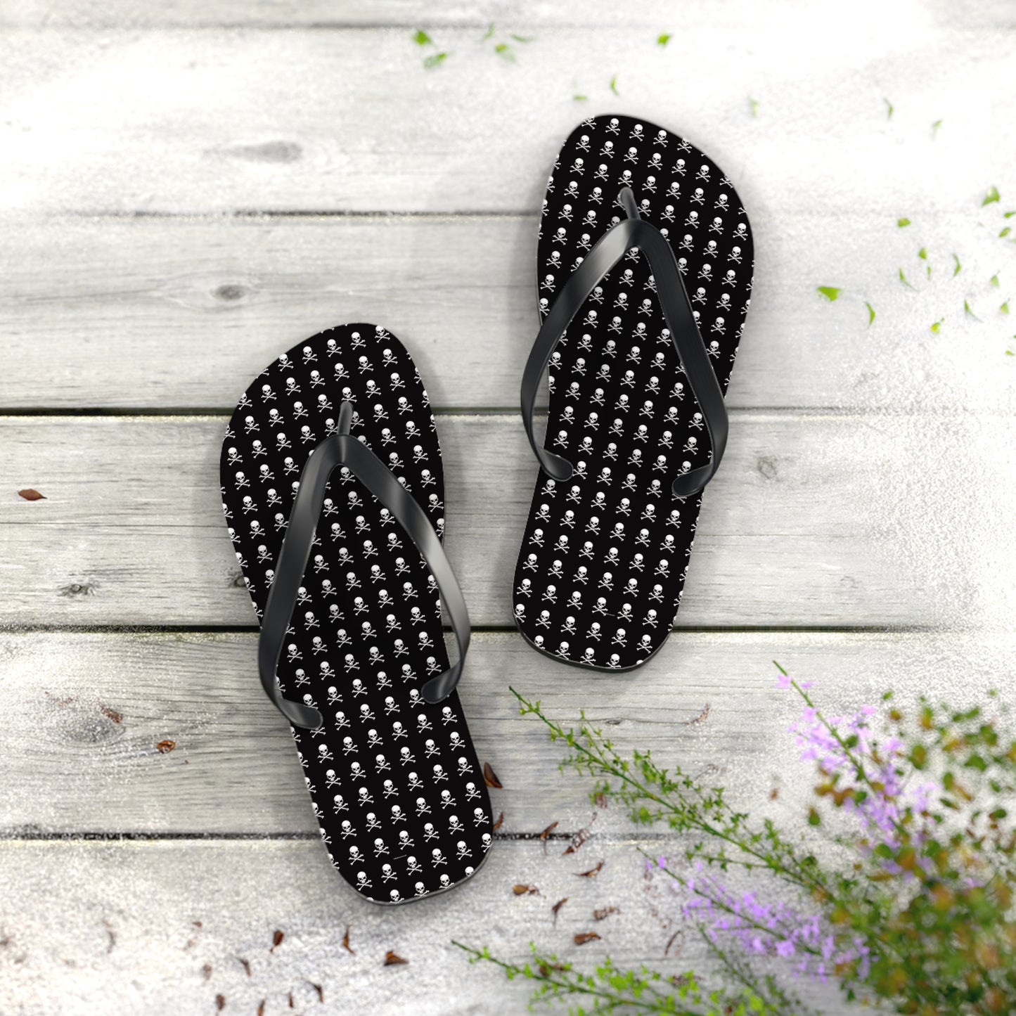 Skull & Crossbones Flip Flops