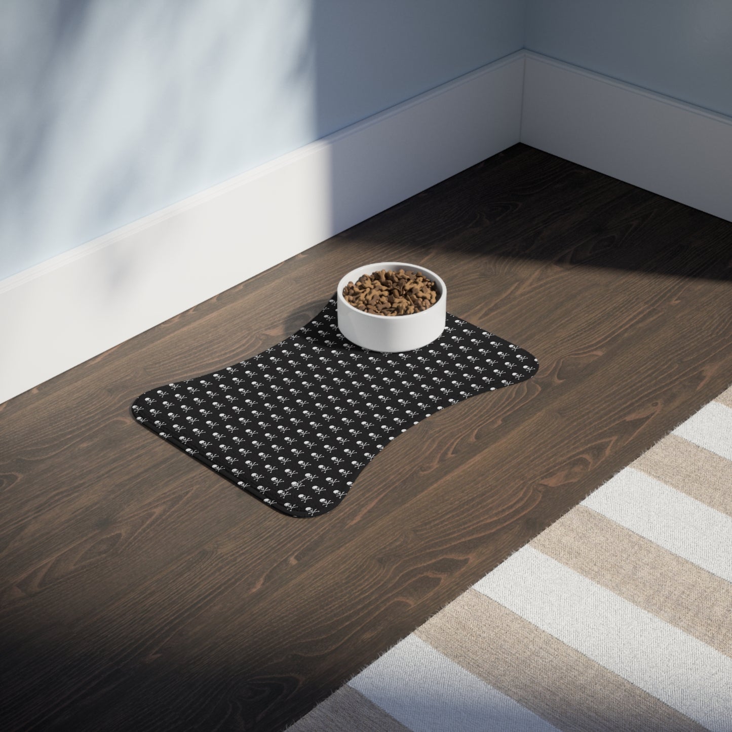 Skull & Crossbones Dog Food Mat