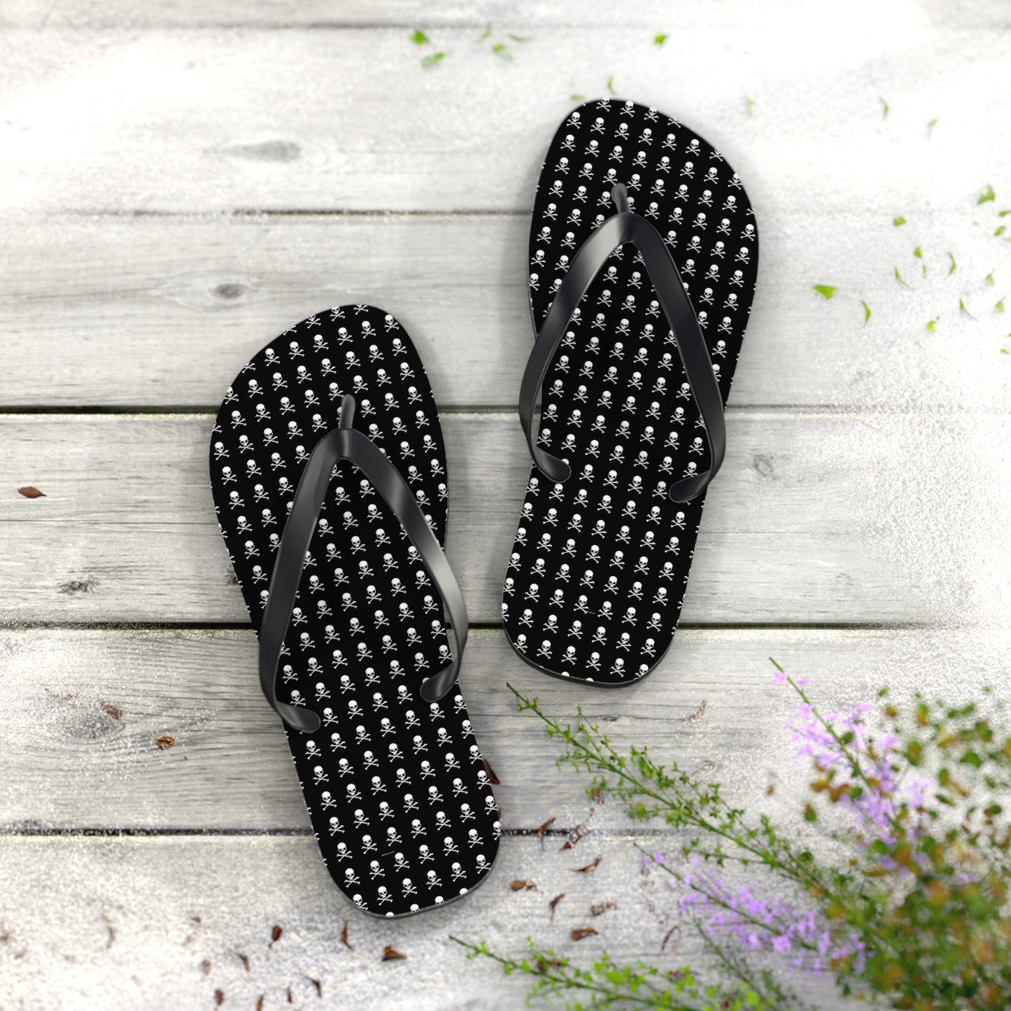 Skull & Crossbones Flip Flops