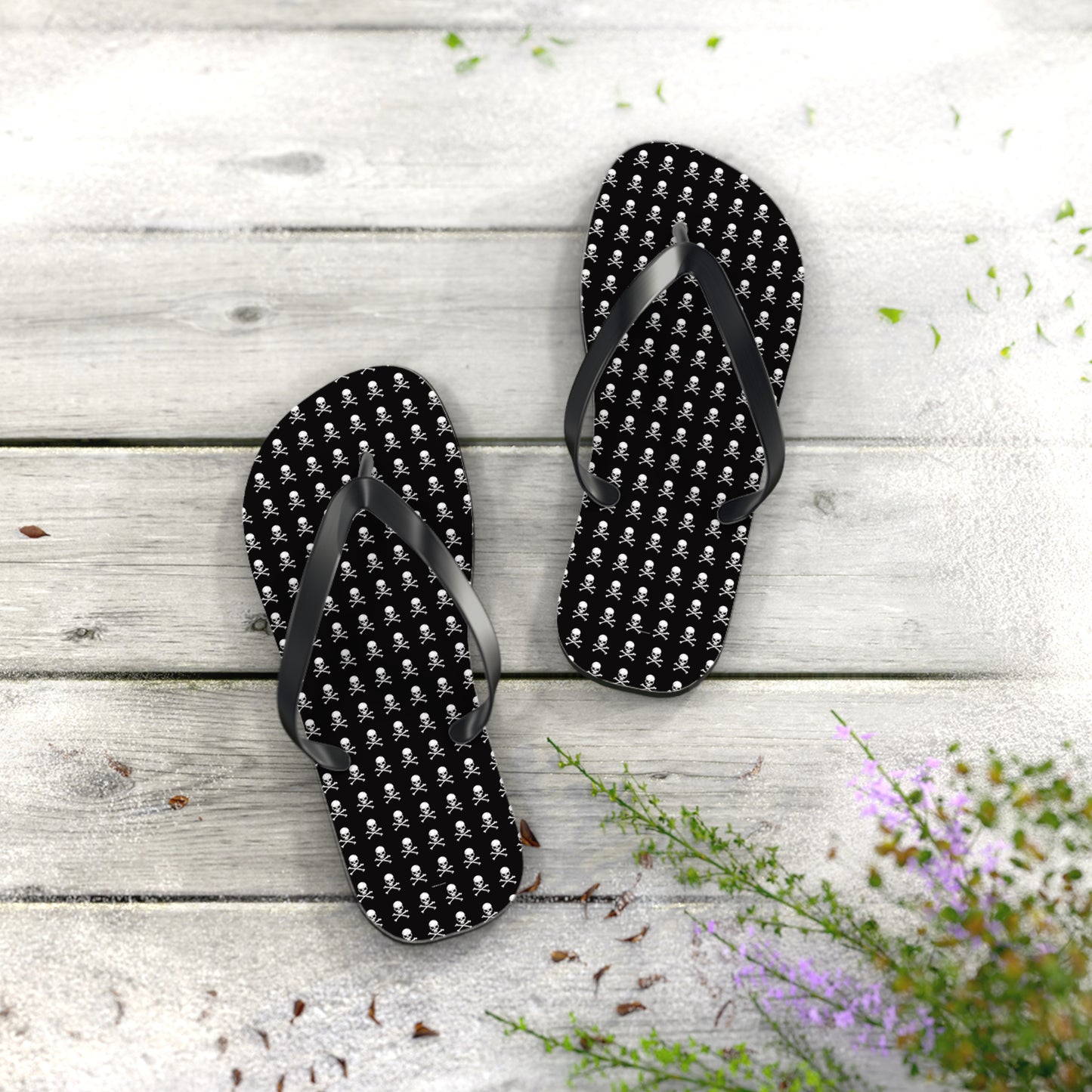 Skull & Crossbones Flip Flops